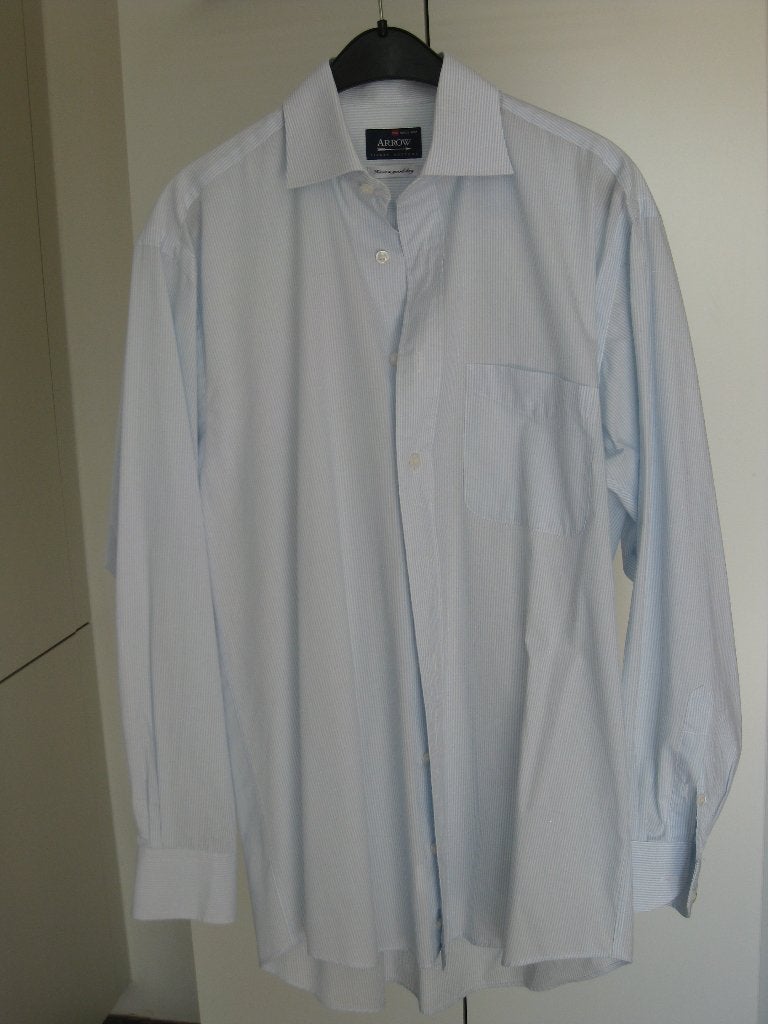 Arrow Blauw/Wit Gestreept Maat M, Kleding | Heren, Overhemden, Blauw, Arrow, Gedragen, Halswijdte 39/40 (M)