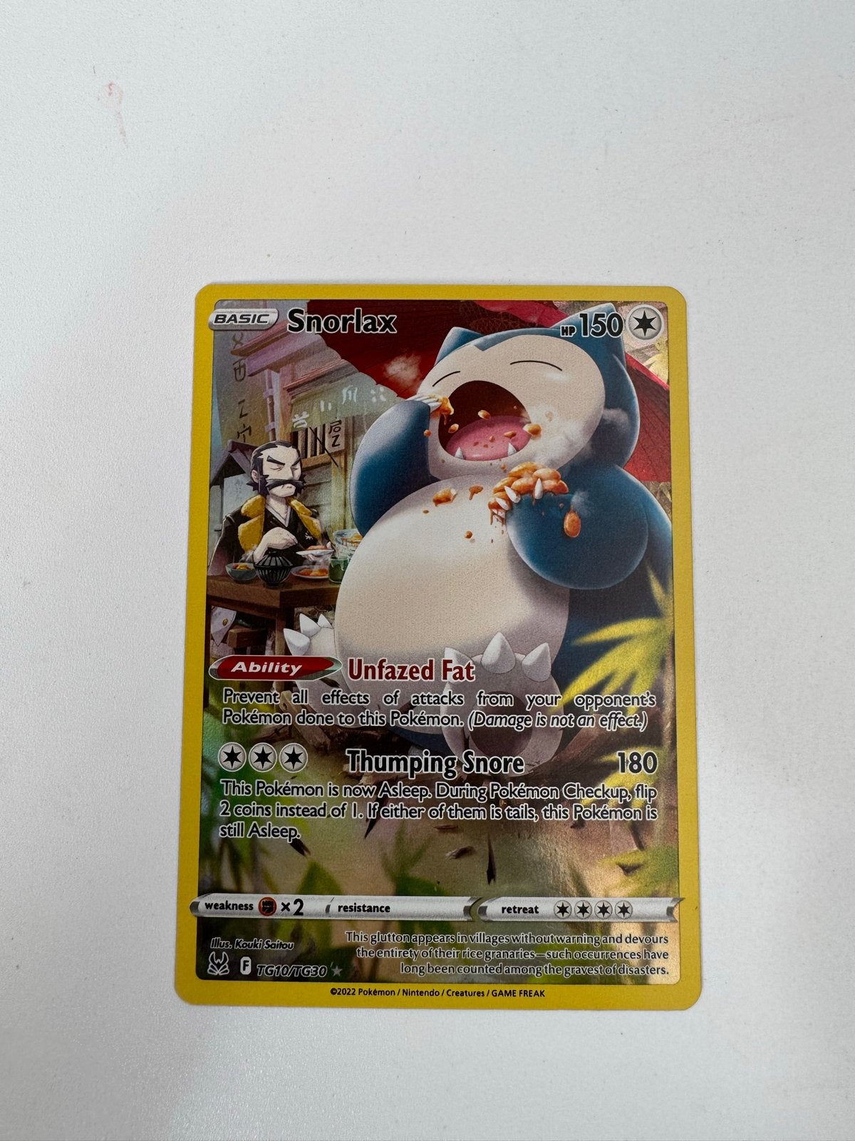Snorlax Pokemon Kaart TG10/TG30 Crown Zenith, Ophalen of Verzenden, Zo goed als nieuw, Losse kaart