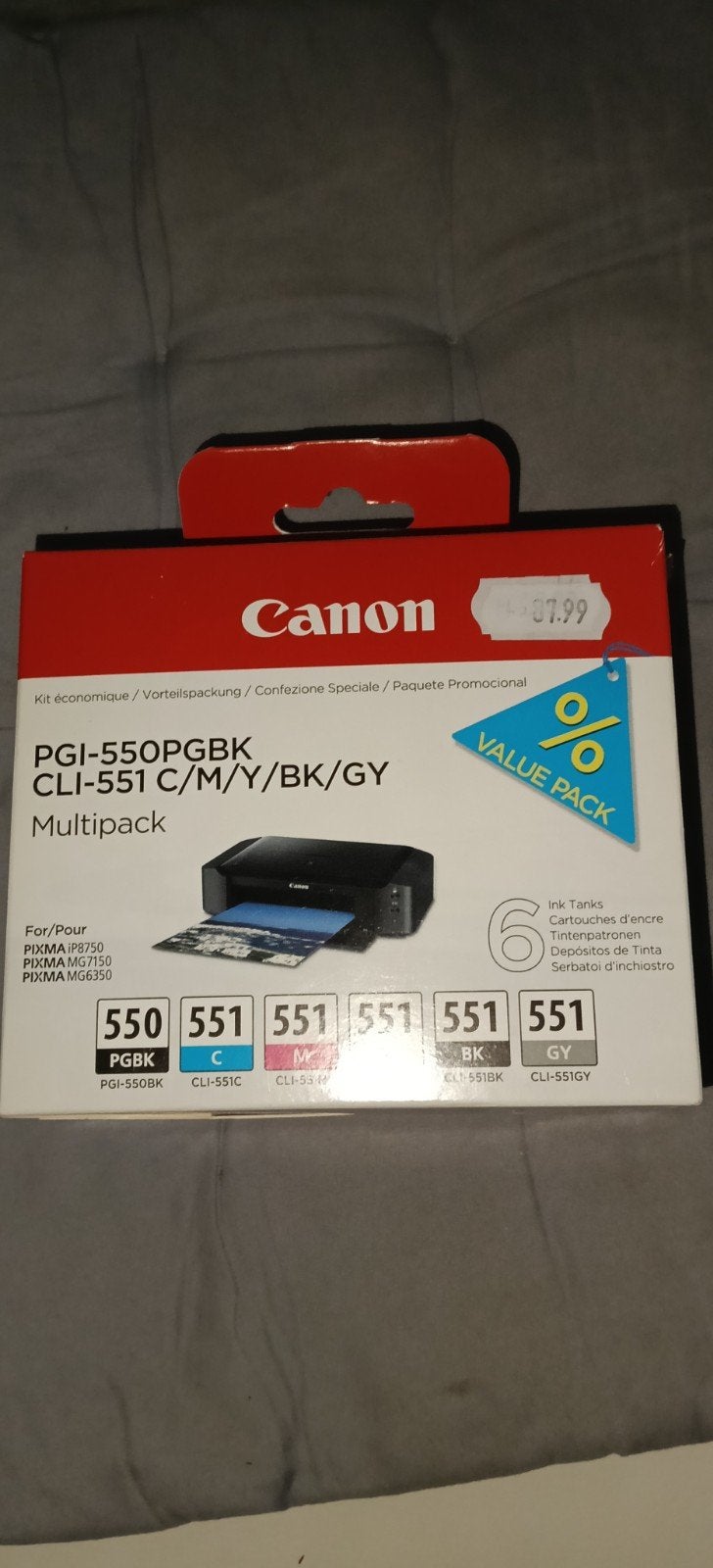 Canon PGI-550PGBK CLI-551 Multipack Inktcartridges, Ophalen, Nieuw, Cartridge, Canon