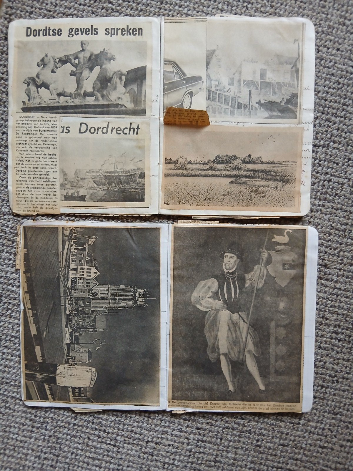 2 schriften met oude gevels in Dordtse huizen.+ andere afb., Ophalen, Voor 1940, Gebruikt