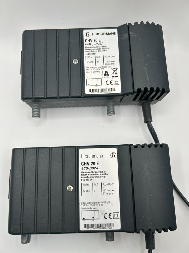 2x Hirschmann GHV 20 E eco-power huisversterker, Ophalen of Verzenden, Zo goed als nieuw