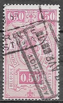 BELGIË 0,50 Fr. Spoorwegzegel - Rijkswapen in ovaal - 1927, Verzenden, Gestempeld, Treinen