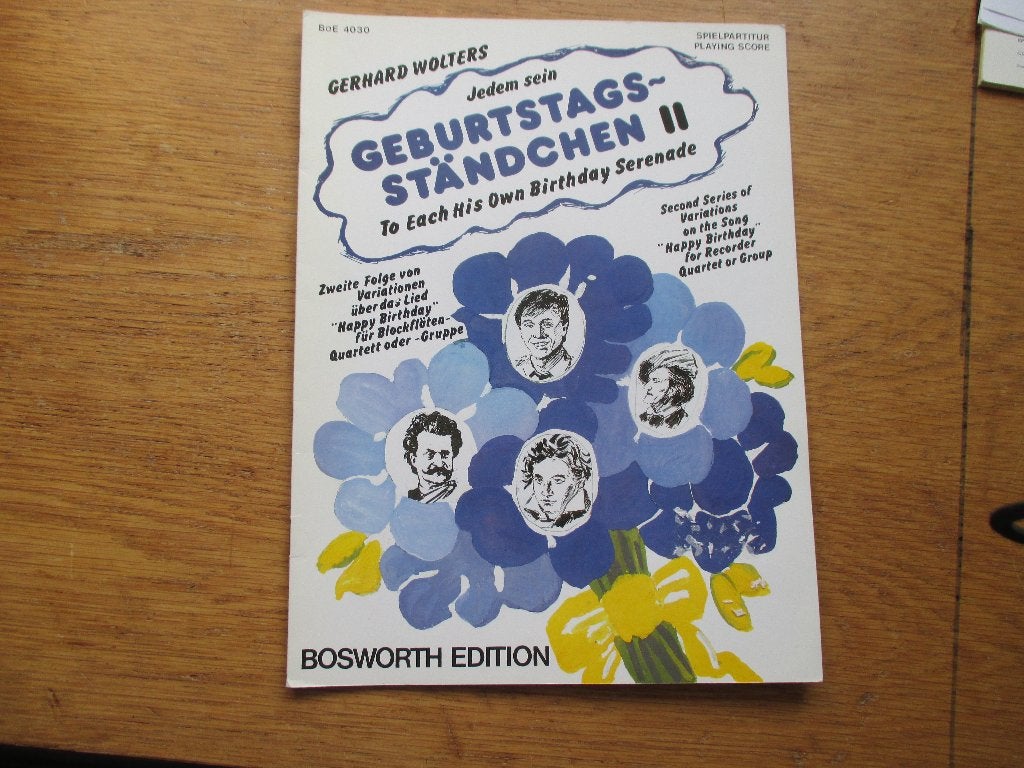 Gerhard wolters - geburtstag ständchen 2 -blokfluitquartet, Muziek en Instrumenten, Bladmuziek, Gebruikt, Ophalen of Verzenden