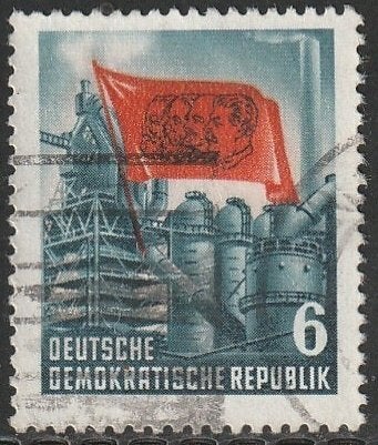 DDR 1953 344 Sterfdag Marx 6p, Gest, Ophalen of Verzenden, DDR, Gestempeld