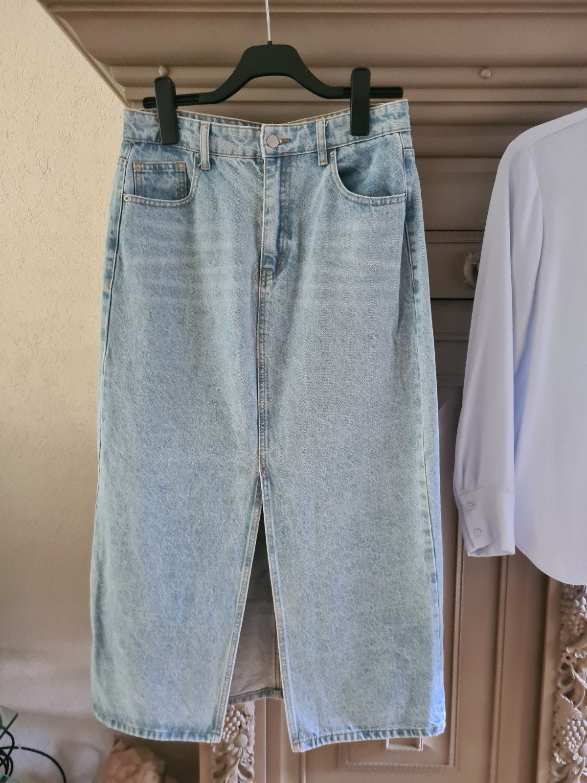 Shein lange spijkerrok met split - Maat 40, Kleding | Dames, Maat 38/40 (M), Blauw, Ophalen of Verzenden, Zo goed als nieuw