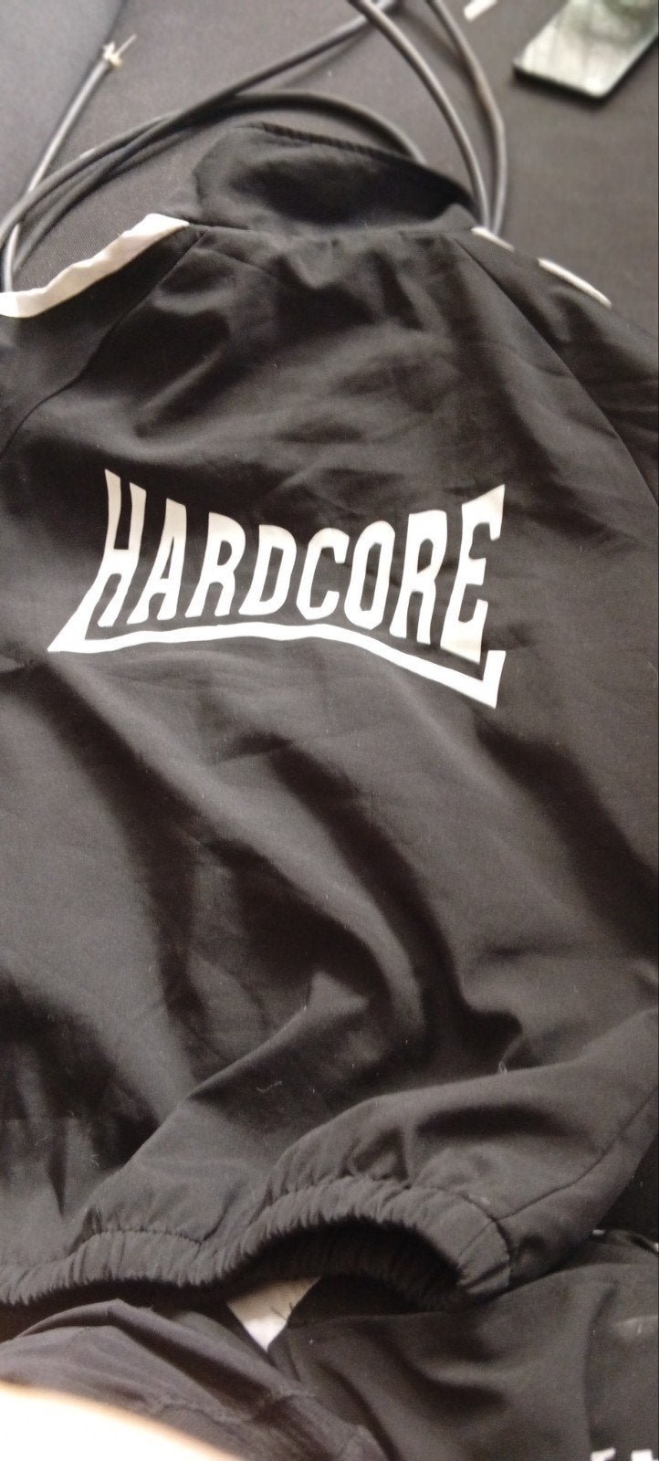 Hardcore trainingspak - Zwart met wit logo, Maat 48/50 (M), Zwart, Ophalen of Verzenden, Zo goed als nieuw