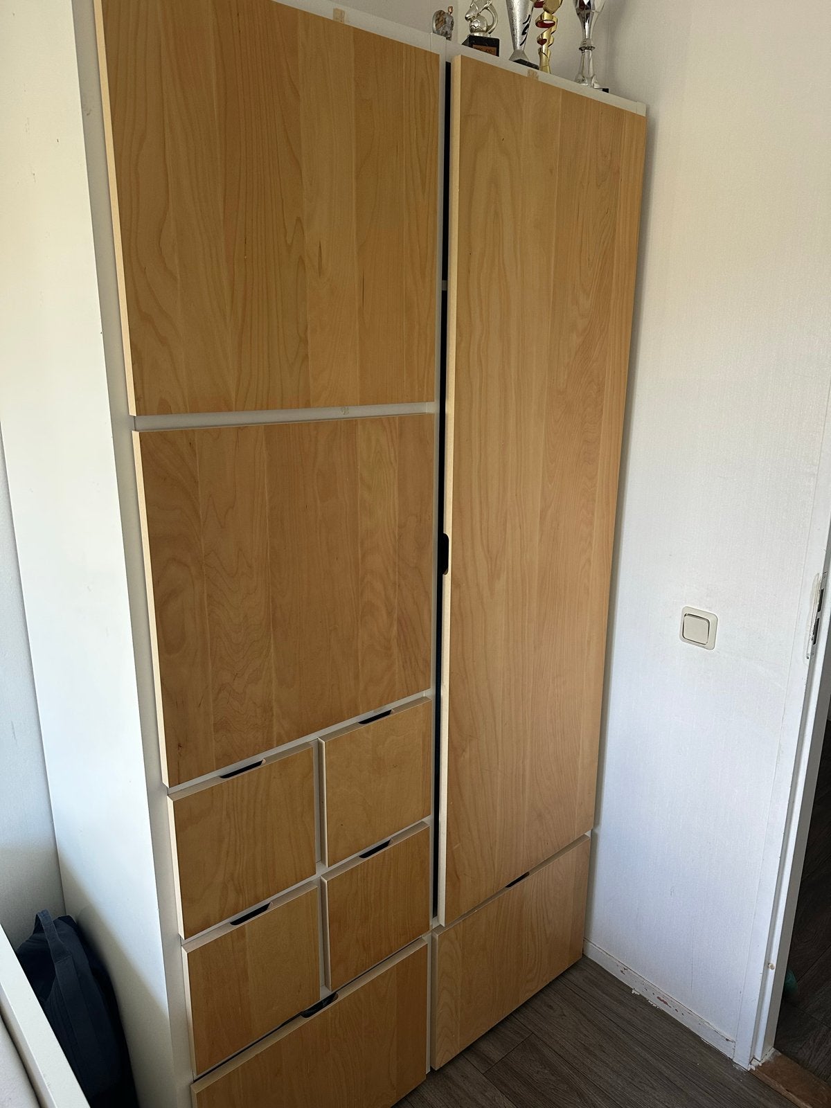 Ruime kledingkast met lades en deuren, Ophalen, Gebruikt, 100 tot 150 cm, 200 cm of meer