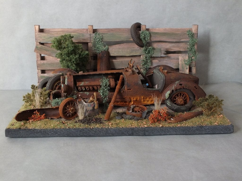 Bugatti type 59 1934 diorama 1:18, Ophalen, Gebruikt, Overige merken
