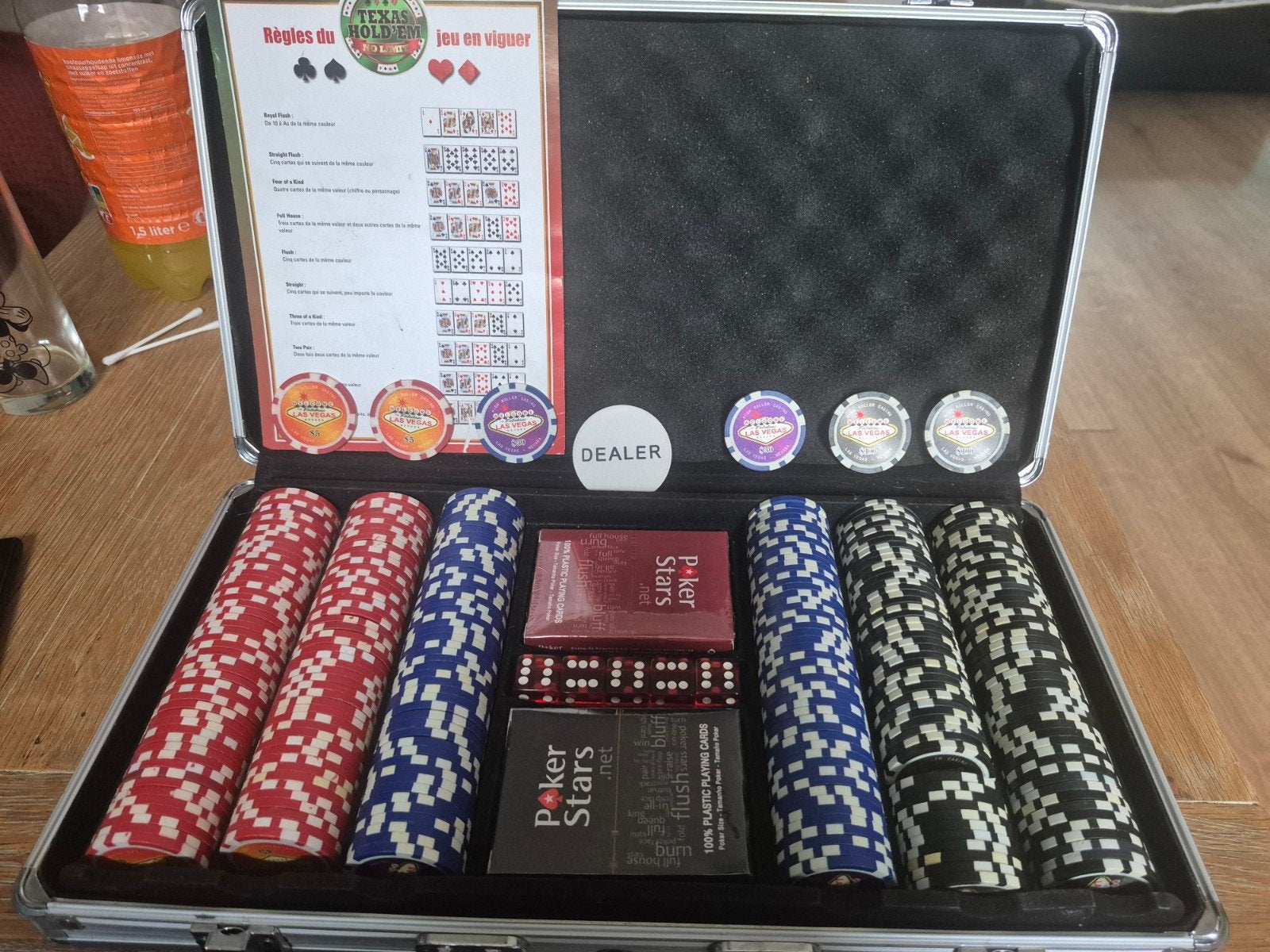 pokerset 300 chips  las vegas, Ophalen of Verzenden, Gebruikt