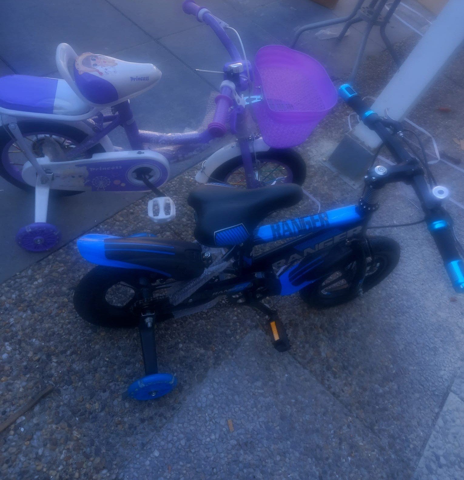 Kinderfietsen: Paarse  Princess  en Blauwe Ranger (12 inch), Ophalen of Verzenden, Nieuw, Minder dan 16 inch, Zijwieltjes