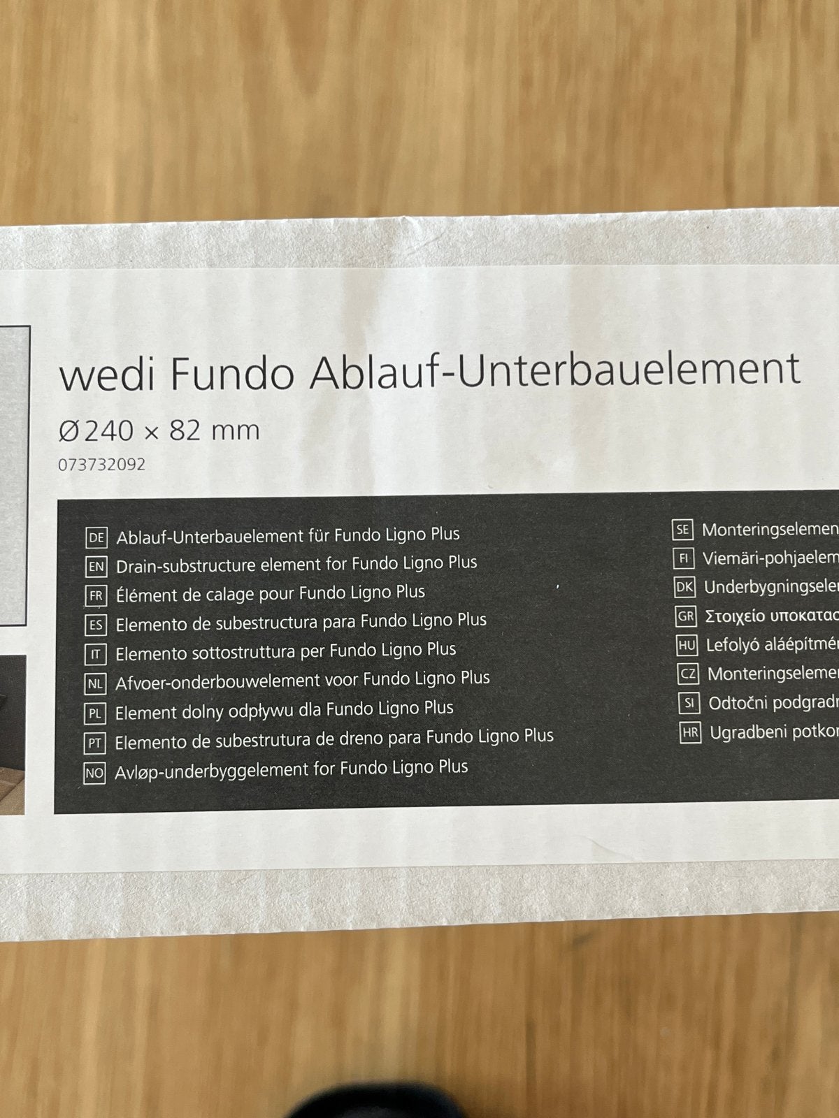 Wedi Fundo Afvoer-onderbouwelement Ø240 x 82 mm, Ophalen of Verzenden, Nieuw, Douche