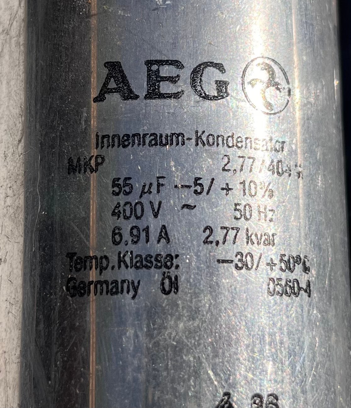 AEG condensatoren MKP 55μF 400V, Ophalen of Verzenden, Gebruikt