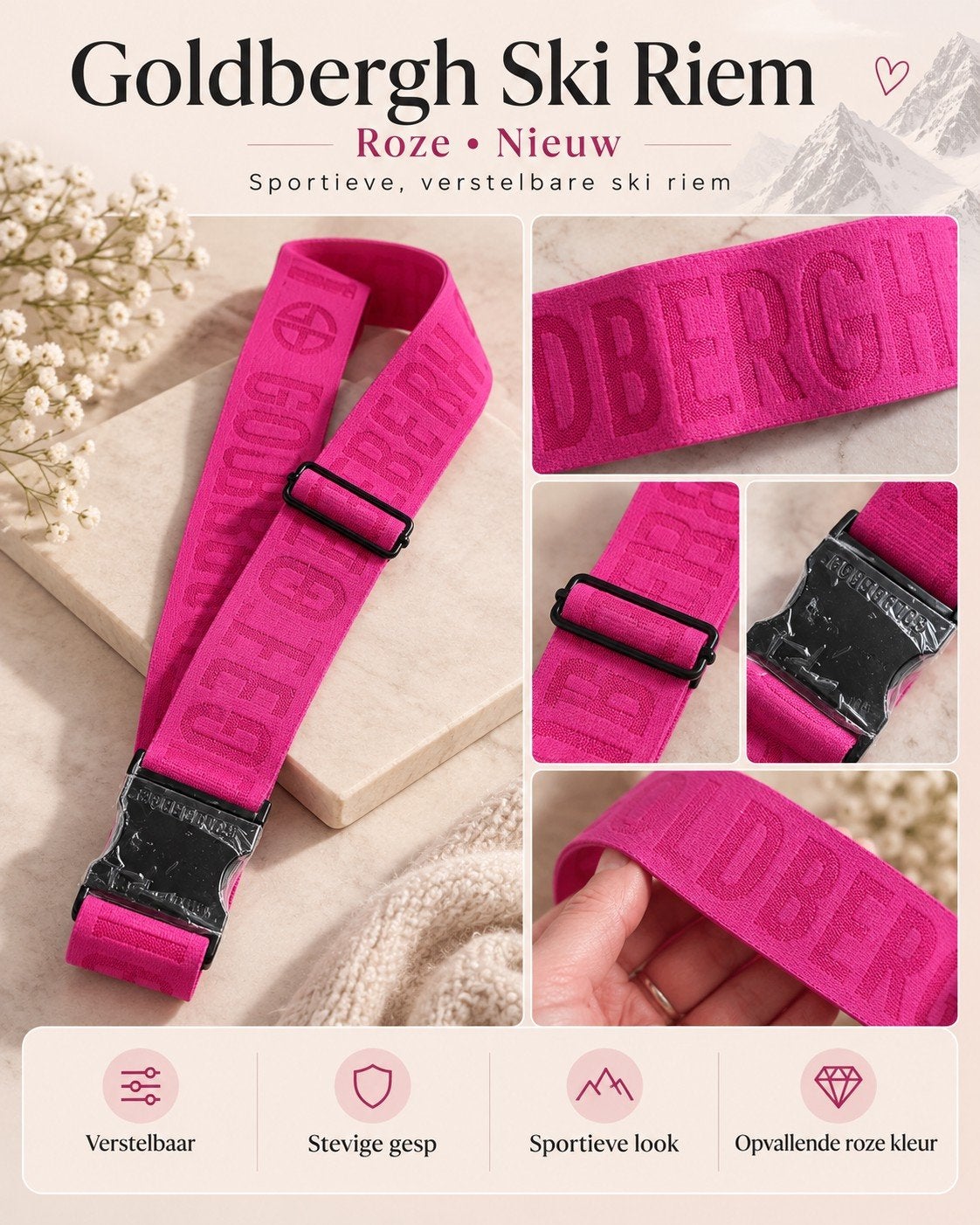 nieuw goldbergh ski riem roze universeel, Kleding | Dames, Ophalen of Verzenden, Nieuw, Overige typen