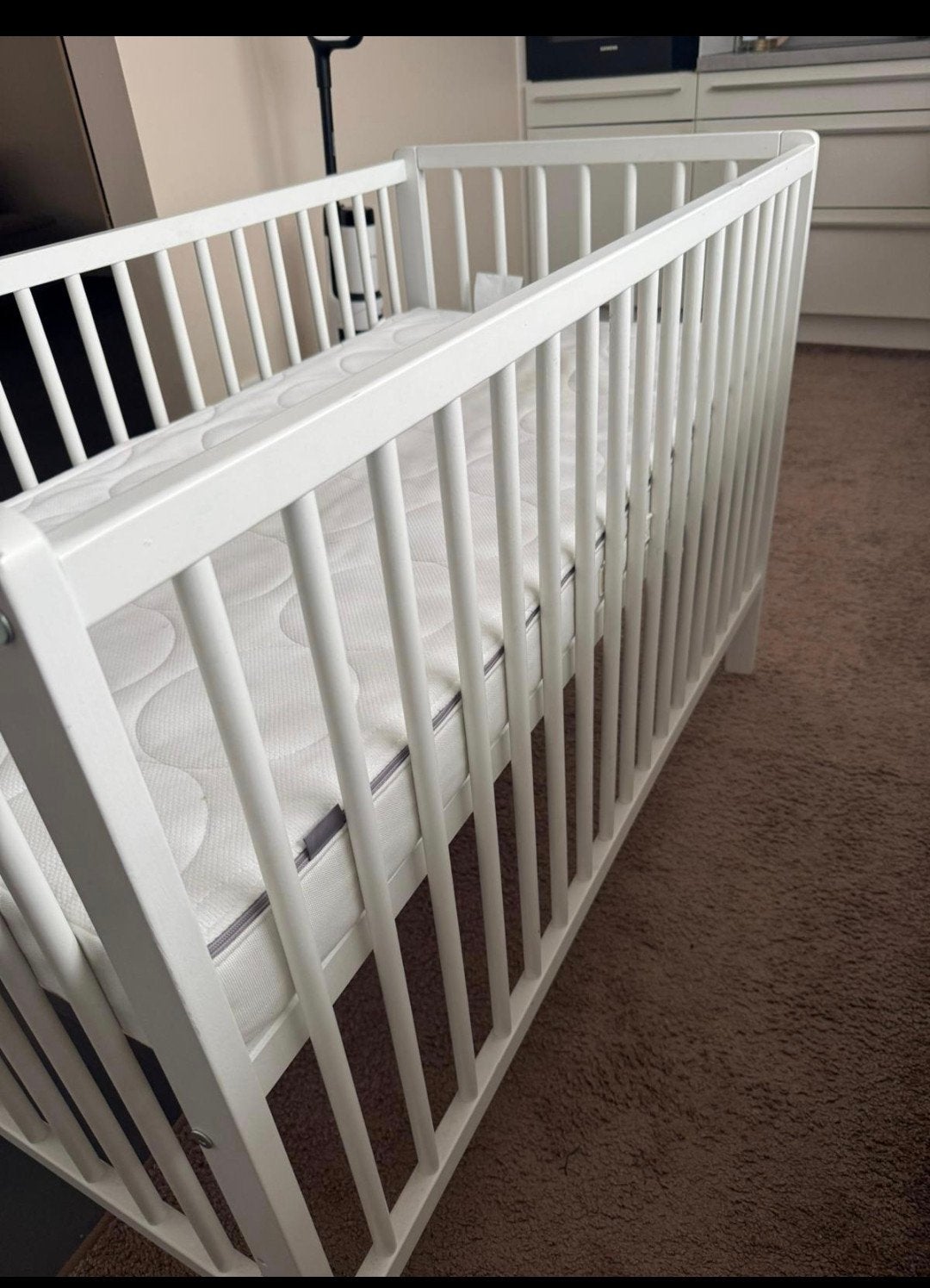 Ledikant van prenatal  60x120, Ophalen, Zo goed als nieuw, Ledikant