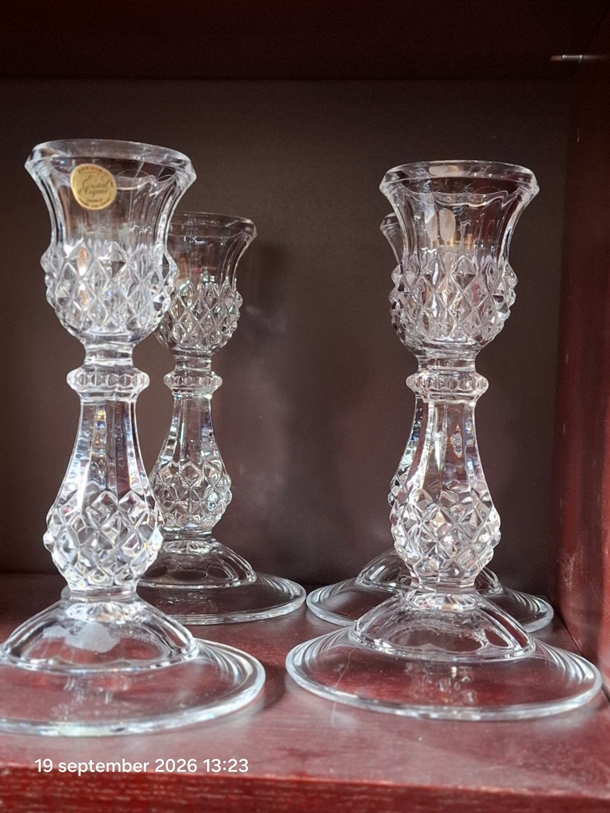 Set van 4 kristallen kandelaars, Ophalen