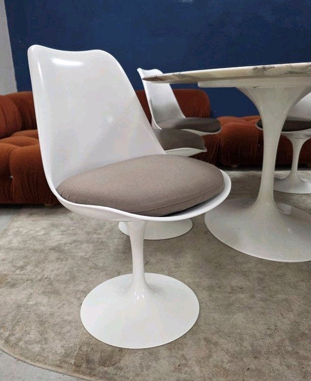 Knoll Tulip ovalen tafel 198cm + 6x Knoll Tulip stoel Nieuw!, Ophalen of Verzenden