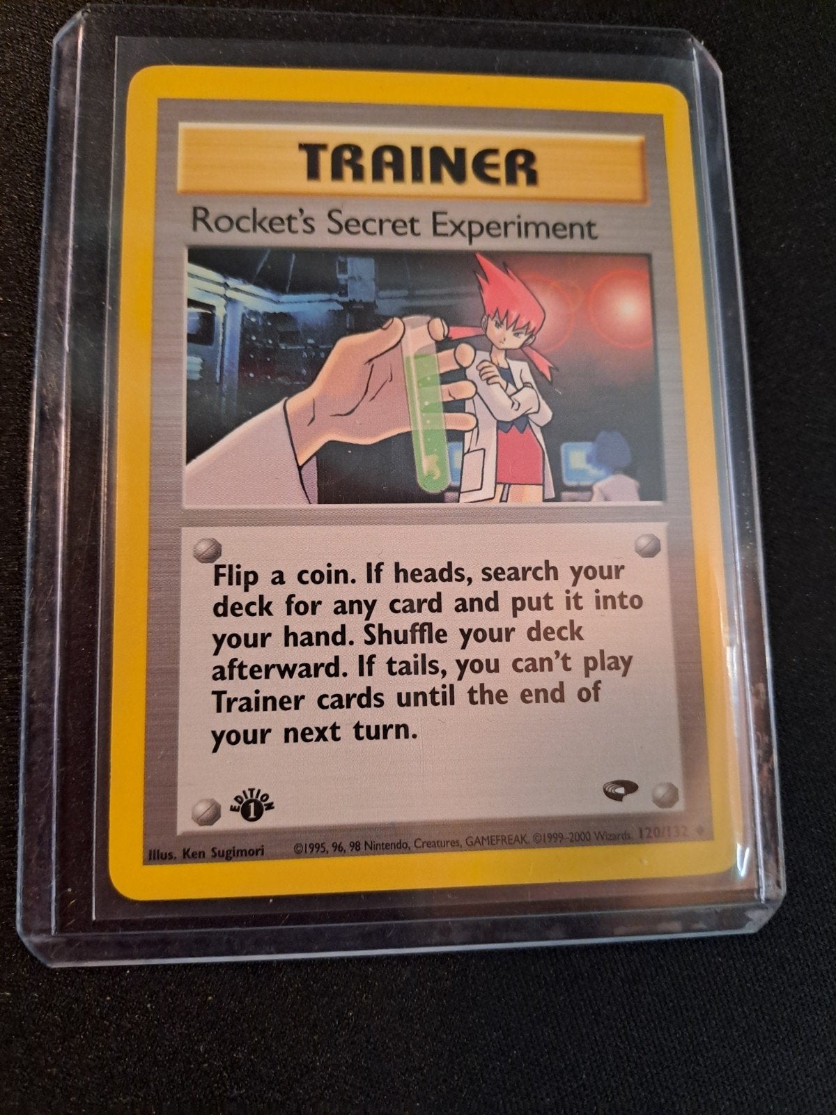 Pokémon Rocket's Secret Experiment 1st Edition, Ophalen of Verzenden, Zo goed als nieuw, Losse kaart