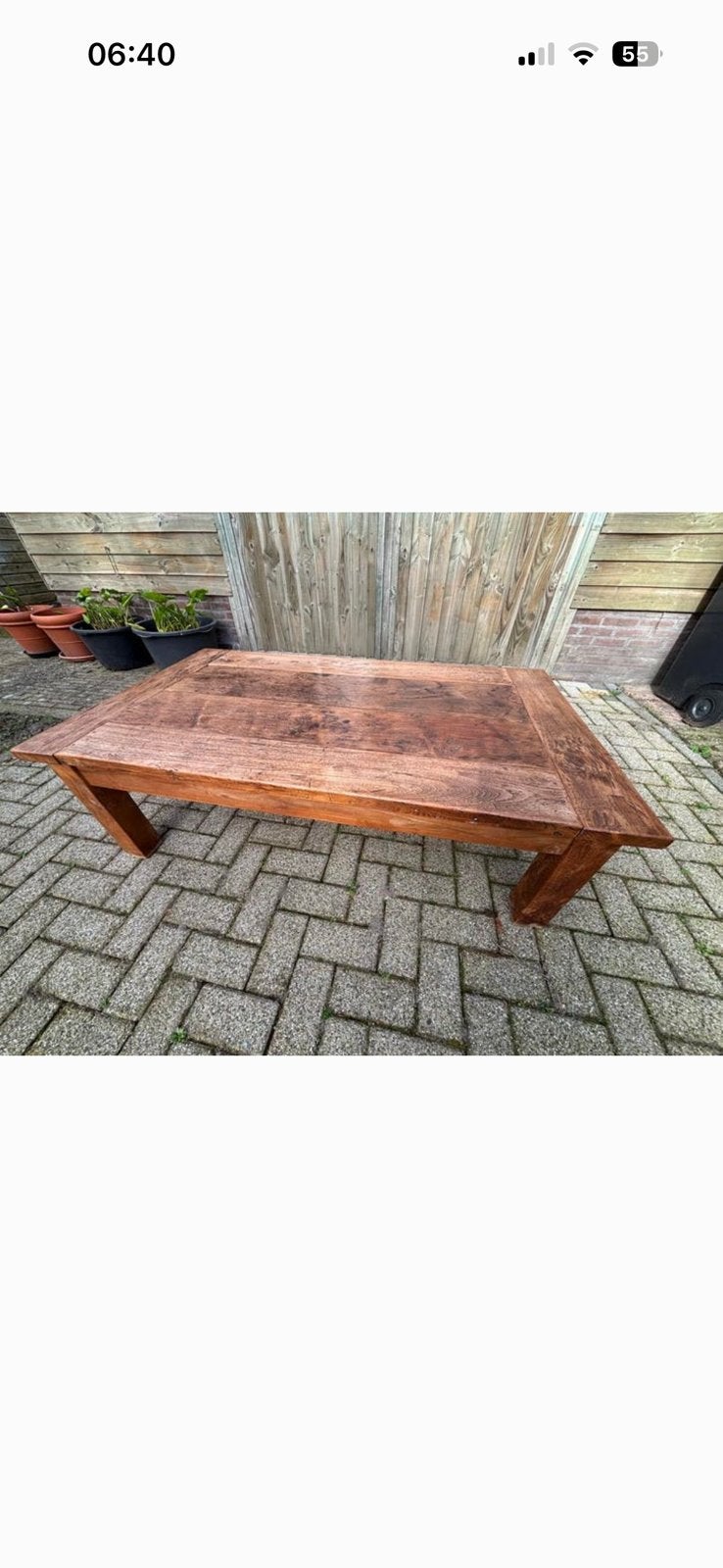 Teakhouten Salontafel, Ophalen, Gebruikt, 100 tot 150 cm, 50 tot 100 cm