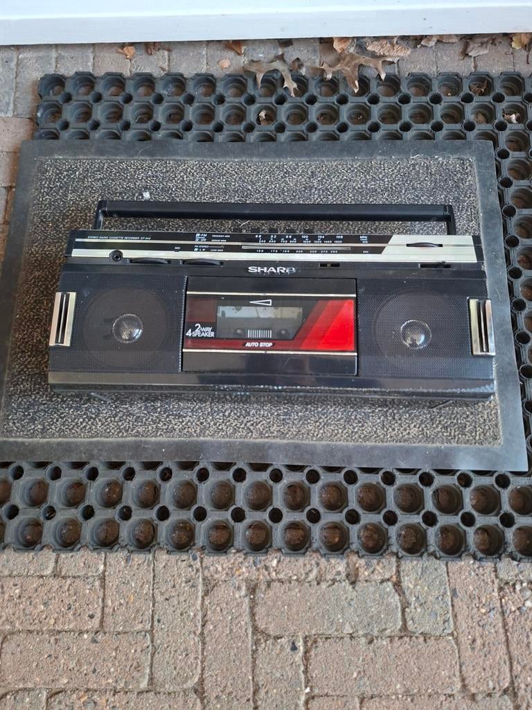 Vintage Sharp Radio Cassette Recorder - Draagbare Boombox, Ophalen of Verzenden, Gebruikt, Radio