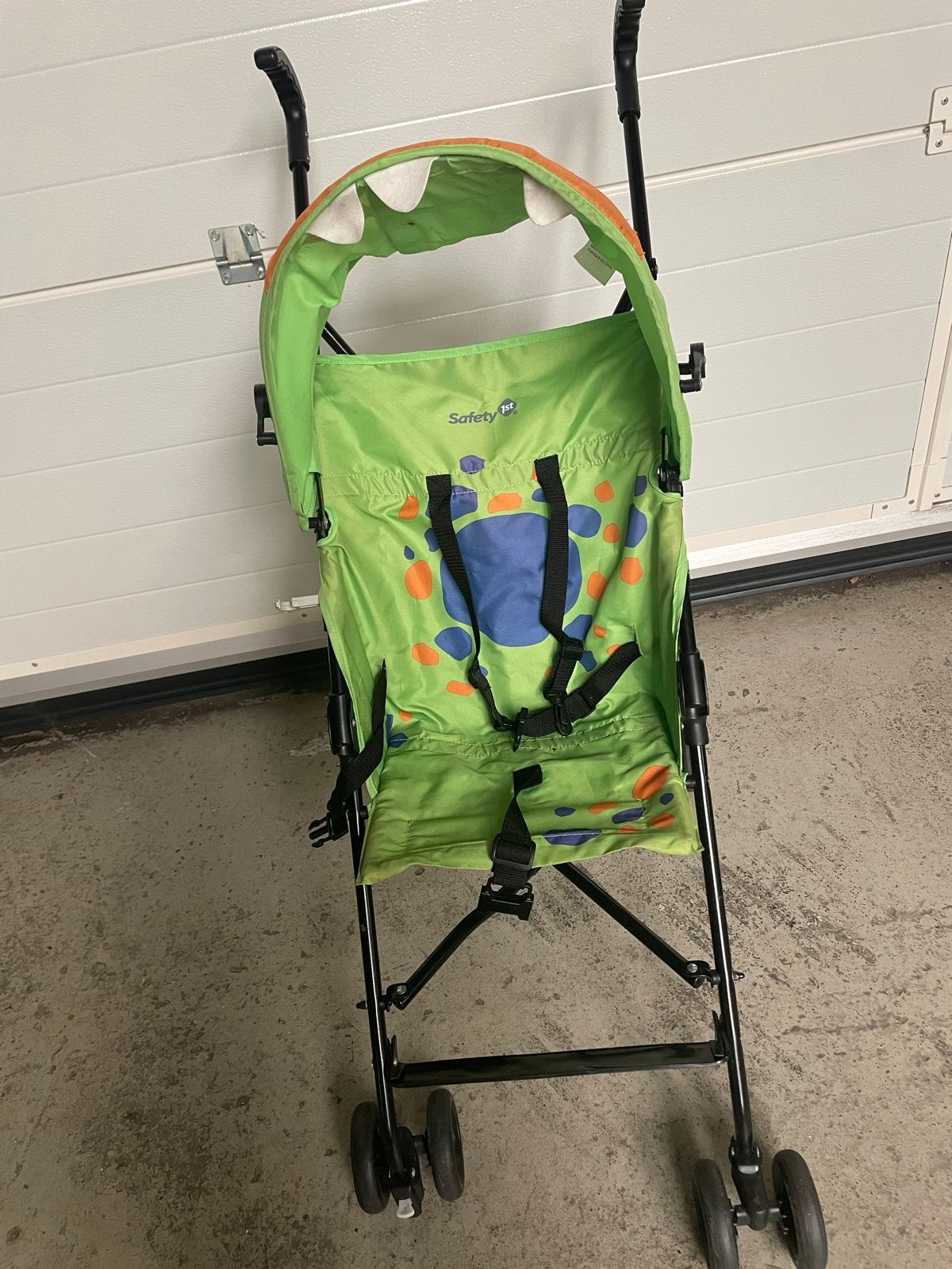 Handige en compacte buggy, groen met dinosaurusprint, Ophalen of Verzenden, Gebruikt, Overige merken, Zonnekap
