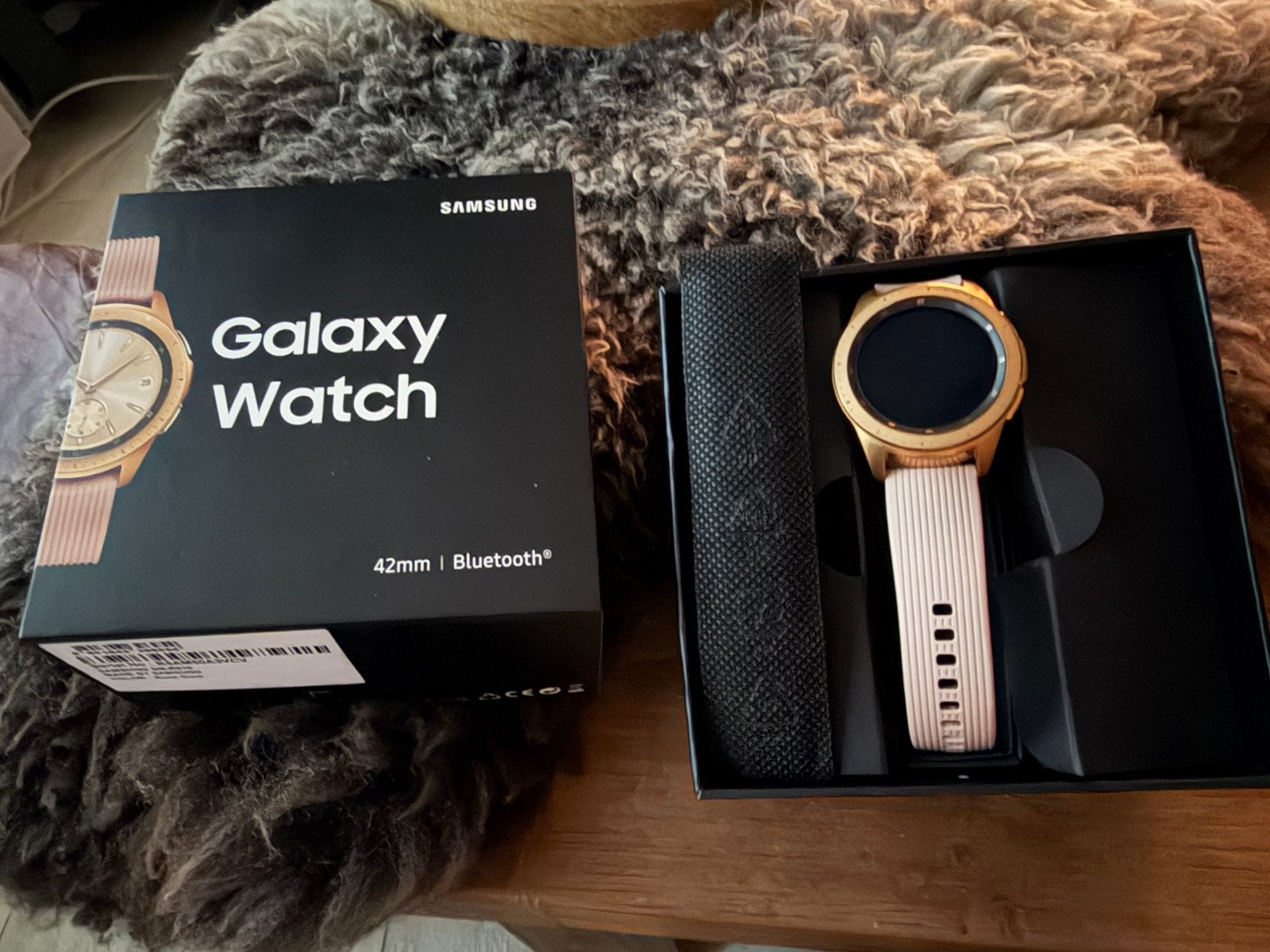 Samsung Galaxy Watch SM-R810 Rose Gold met nieuw bandje, Ophalen, Hartslag, Zo goed als nieuw, Android