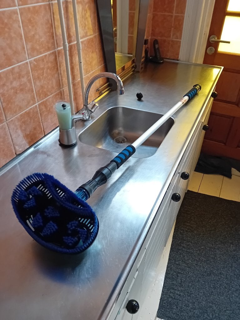Telescopische bewassing, roterende borstelkop, Ophalen