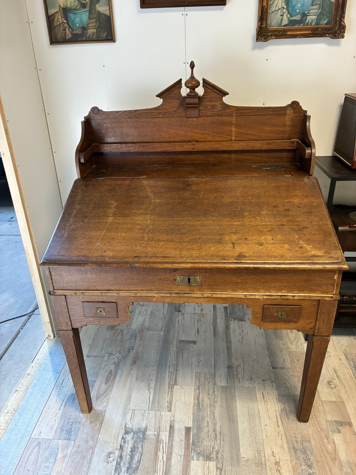 Mooi antiek bureau met klep, Ophalen, Gebruikt, Antiek