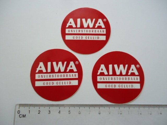sticker oud AIWA sound geluid hifi stereo walkman retro 3x, Verzenden, Zo goed als nieuw, Bedrijf of Vereniging