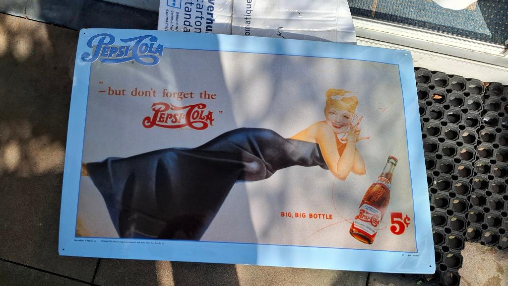 pepsi cola spullen, Verzamelen, Ophalen, Nieuw, Reclamebord