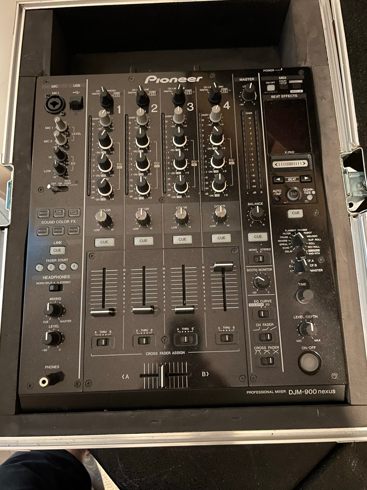 800 euro !!Pioneer DJM-900 nexus pro DJ mixer met flightcase, Ophalen, Gebruikt, 5 tot 10 kanalen, Microfooningang