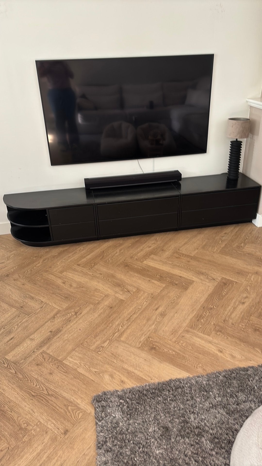 WOOD televisiekast / ladekasten zwart japandi stijl, Ophalen, Zo goed als nieuw, 200 cm of meer, Minder dan 100 cm