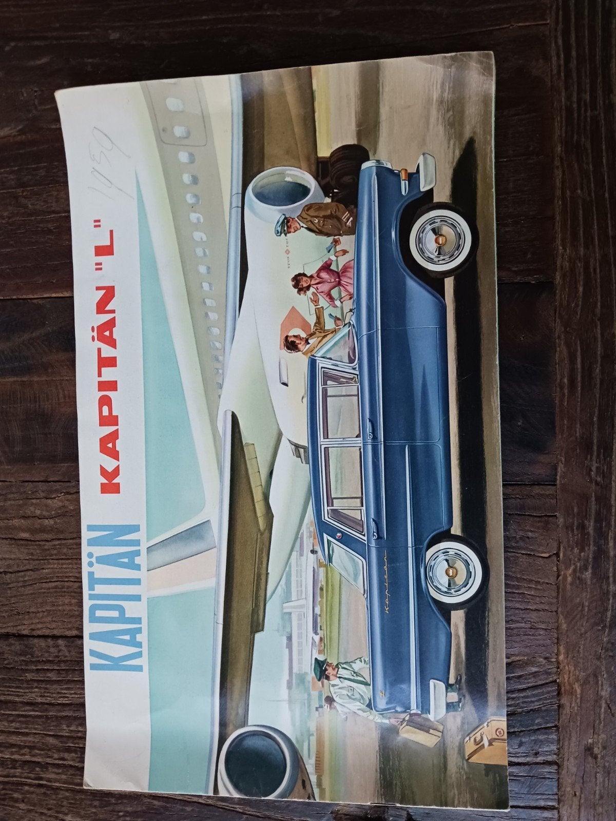 Opel Kapitän L folder 1959, Ophalen of Verzenden, Gelezen, Opel