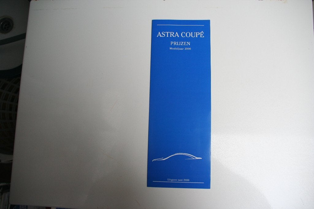 Opel Astra Coupe prijslijst Modeljaar 2000 (06-2000) (4), Ophalen of Verzenden, Nieuw, Opel