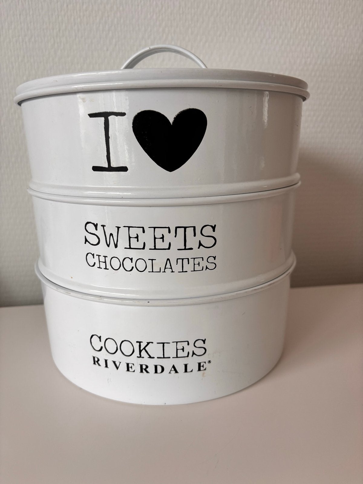 Riverdale voorraadblikken - I love Sweets Chocolates Cookies, Overige merken, Gebruikt, Wit, Rond