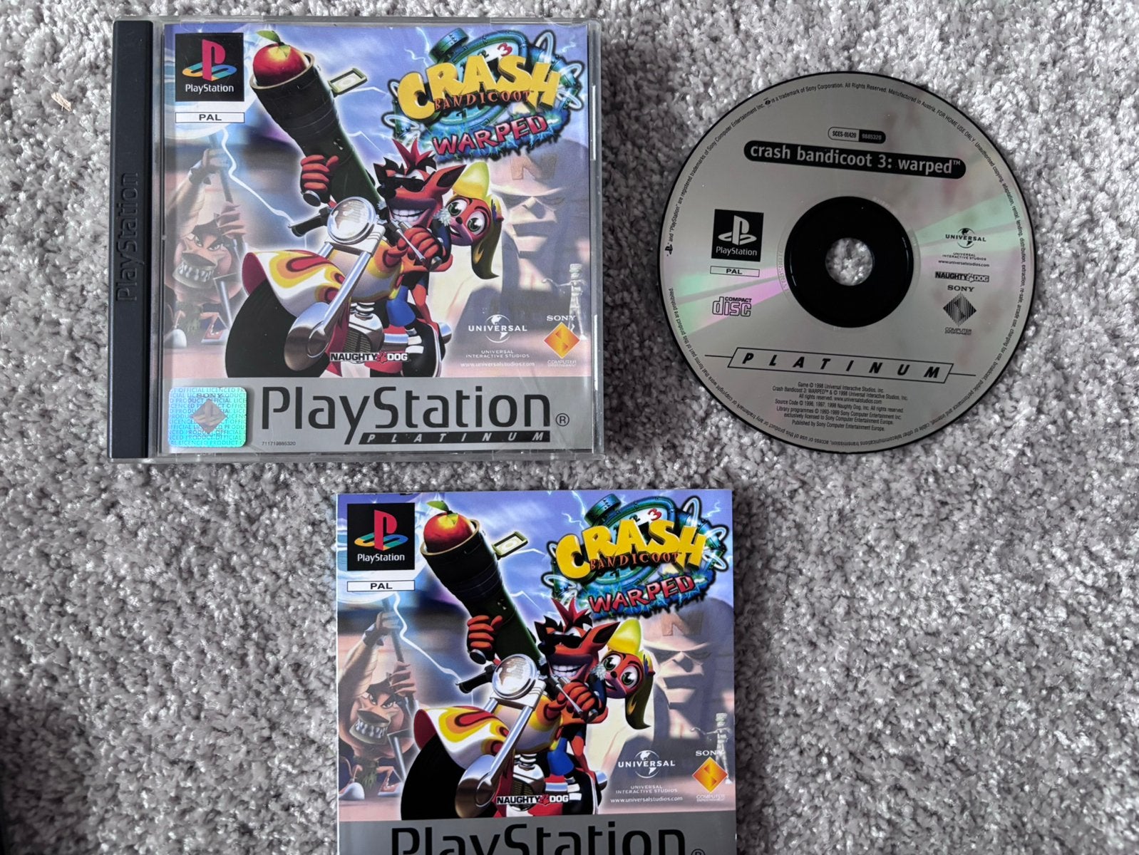 CRASH BANDICOOT WARPED PS1, Spelcomputers en Games, Avontuur en Actie, 1 speler, Ophalen of Verzenden, Zo goed als nieuw