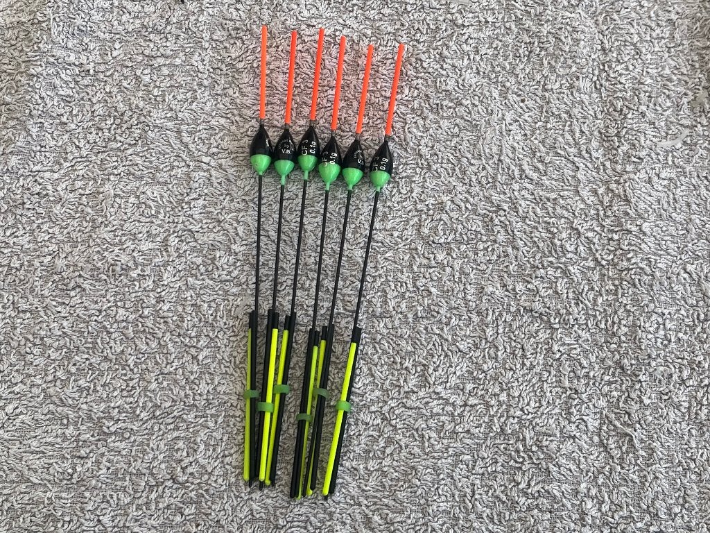 adv 282 / NIEUW set 6 commercial dobbers CF 0,10gr, Watersport en Boten, Hengelsport | Witvissen, Ophalen of Verzenden, Nieuw