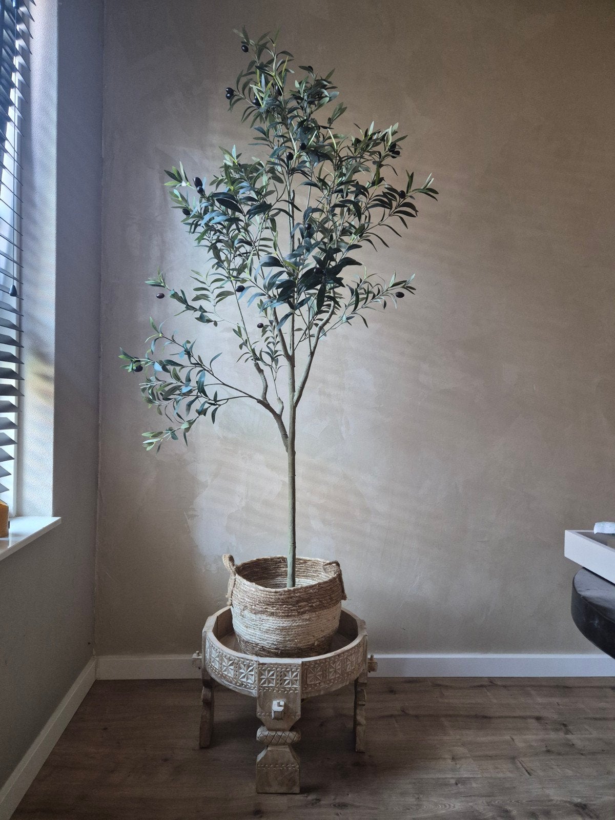 Kunst olijfboom 180 cm, Ophalen, Groen, Kunststof, Landelijk
