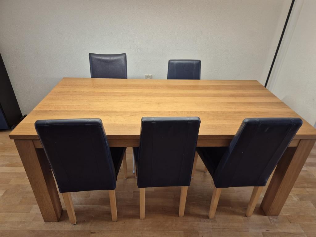 Eettafel, Huis en Inrichting, Tafels | Eettafels, Ophalen, Strak, Gebruikt, Eikenhout