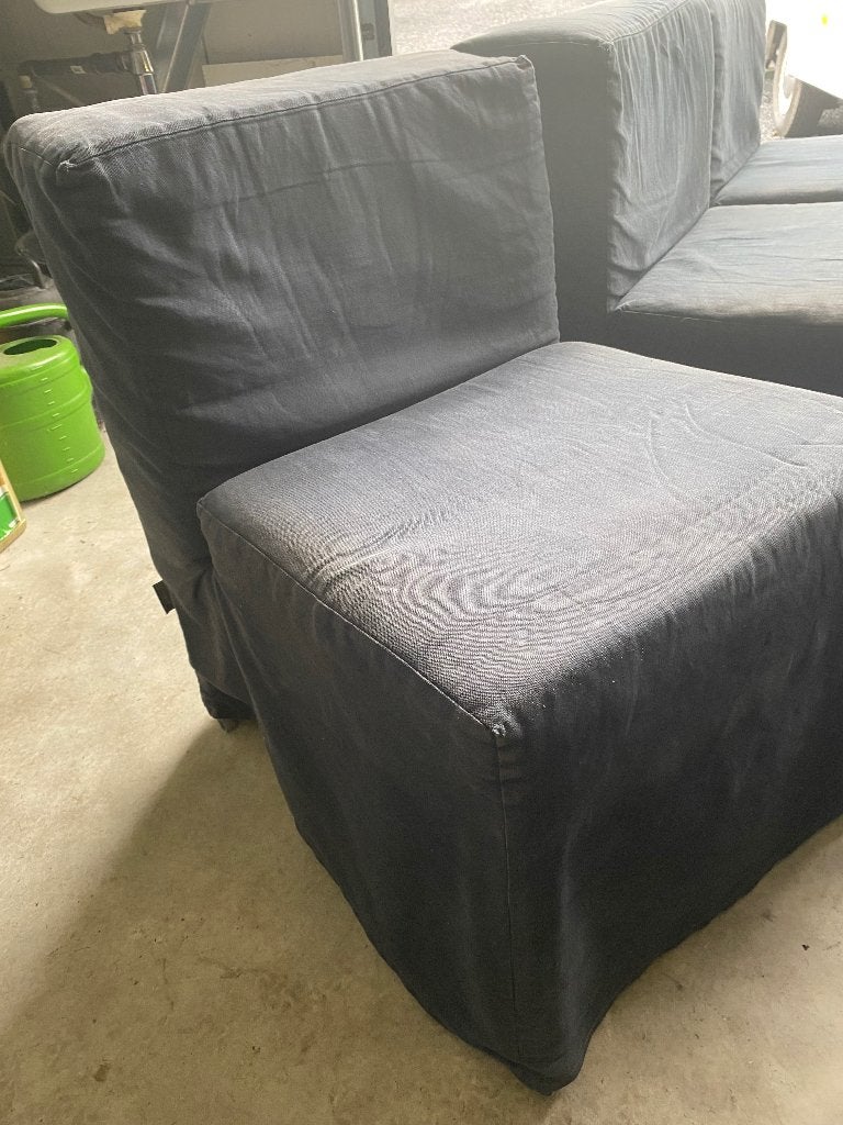 6 blauwe DWI stoelen van Linteloo, Ophalen of Verzenden, Gebruikt, Blauw, Vijf, Zes of meer stoelen