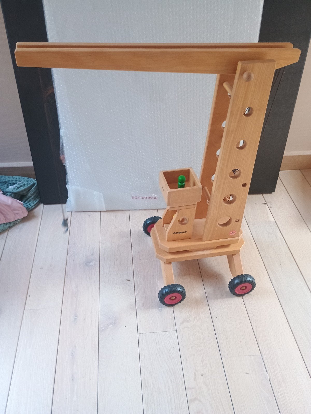 Fagus houten kraanwagen met wielen, Kinderen en Baby's, Speelgoed | Houten speelgoed, Ophalen of Verzenden