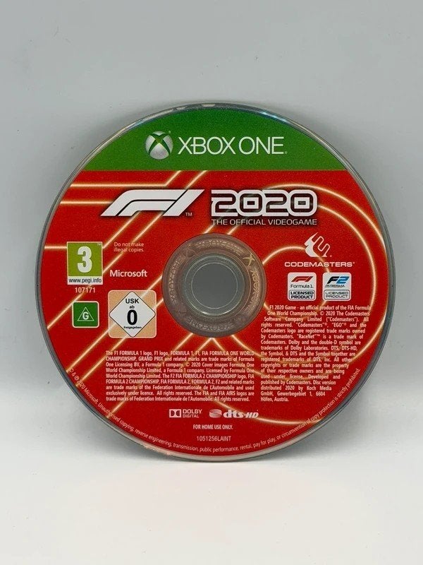 F1 2020 Xbox One Disc Only PAL, Microsoft, Microsoft, Microsoft, 1 speler