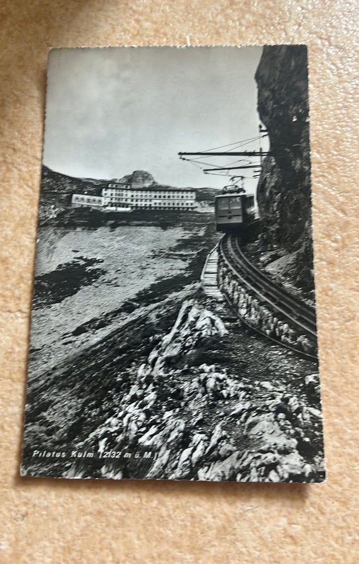 Zwitserland Kulm Pilatusbahn met trein, Ophalen of Verzenden, 1920 tot 1940, Gelopen, Overig Europa