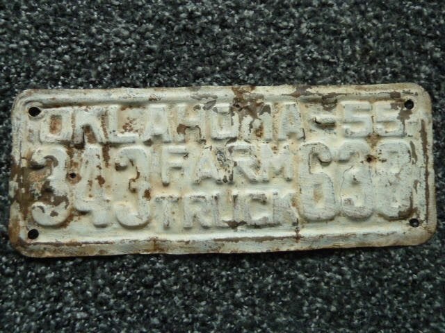 Kentekenplaat licenseplate Oklahoma 1955 USA, Verzenden, Gebruikt, Auto's