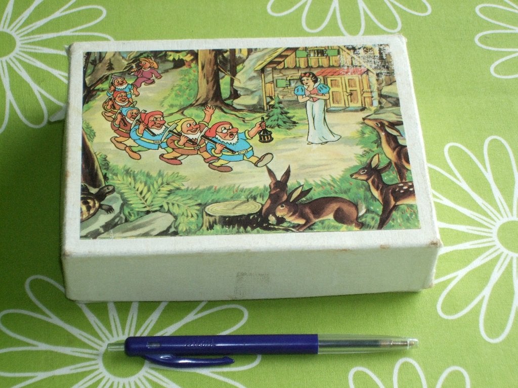 Vintage blokkenpuzzel sneeuwwitje (16x 12cm), Ophalen of Verzenden, Overige typen