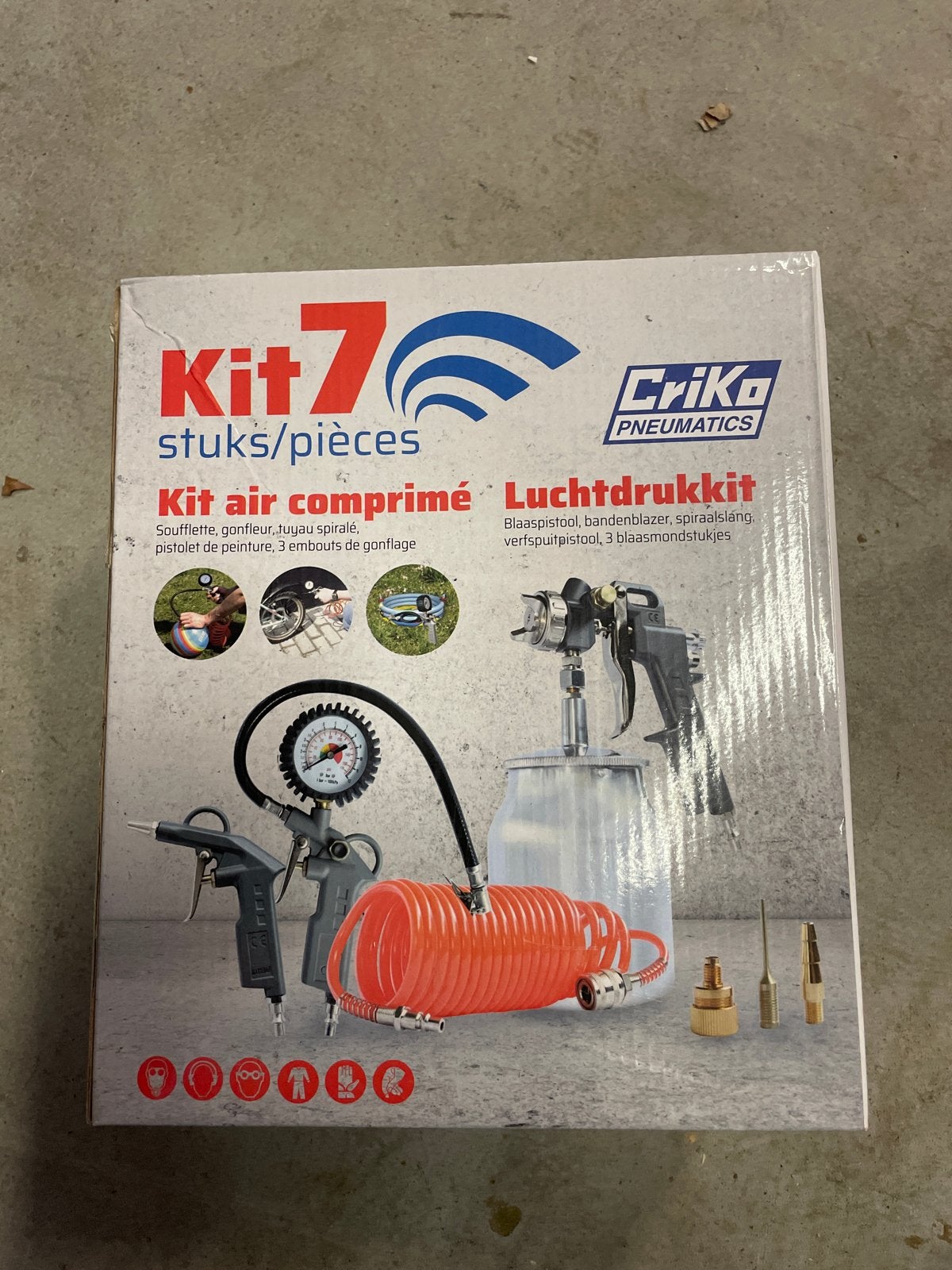 CRIKO Pneumatics 7-delige Luchtdrukkit - Nieuw, Ophalen of Verzenden, Nieuw, Overige typen, Overige merken