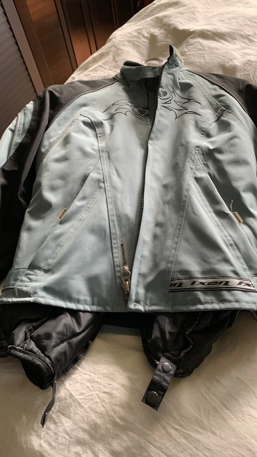 Dames motorjas blauw/zwart, Ophalen of Verzenden, Tweedehands, Dames, Jas | textiel