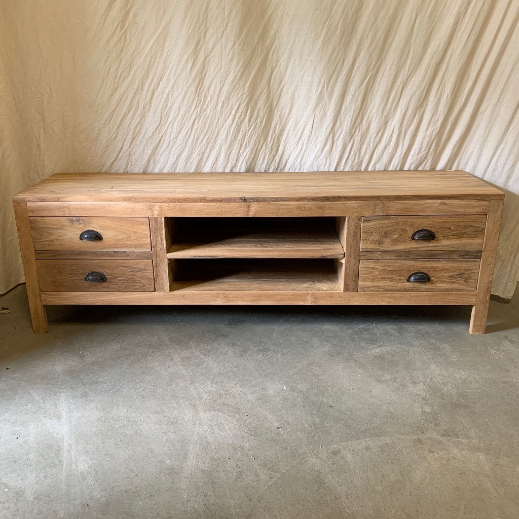tv meubel teak - 160 cm breed - 4 lades - Gratis bezorgd, TTM Wonen, Meubels – (Perzische) Tapijten en Woonaccessoires, Taag 63, 2491 CS, Den Haag (Forepark)