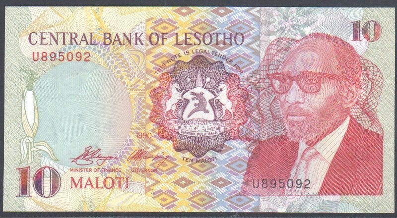 Lesotho 10 Maloti 1990, Verzenden, Overige landen, Los biljet