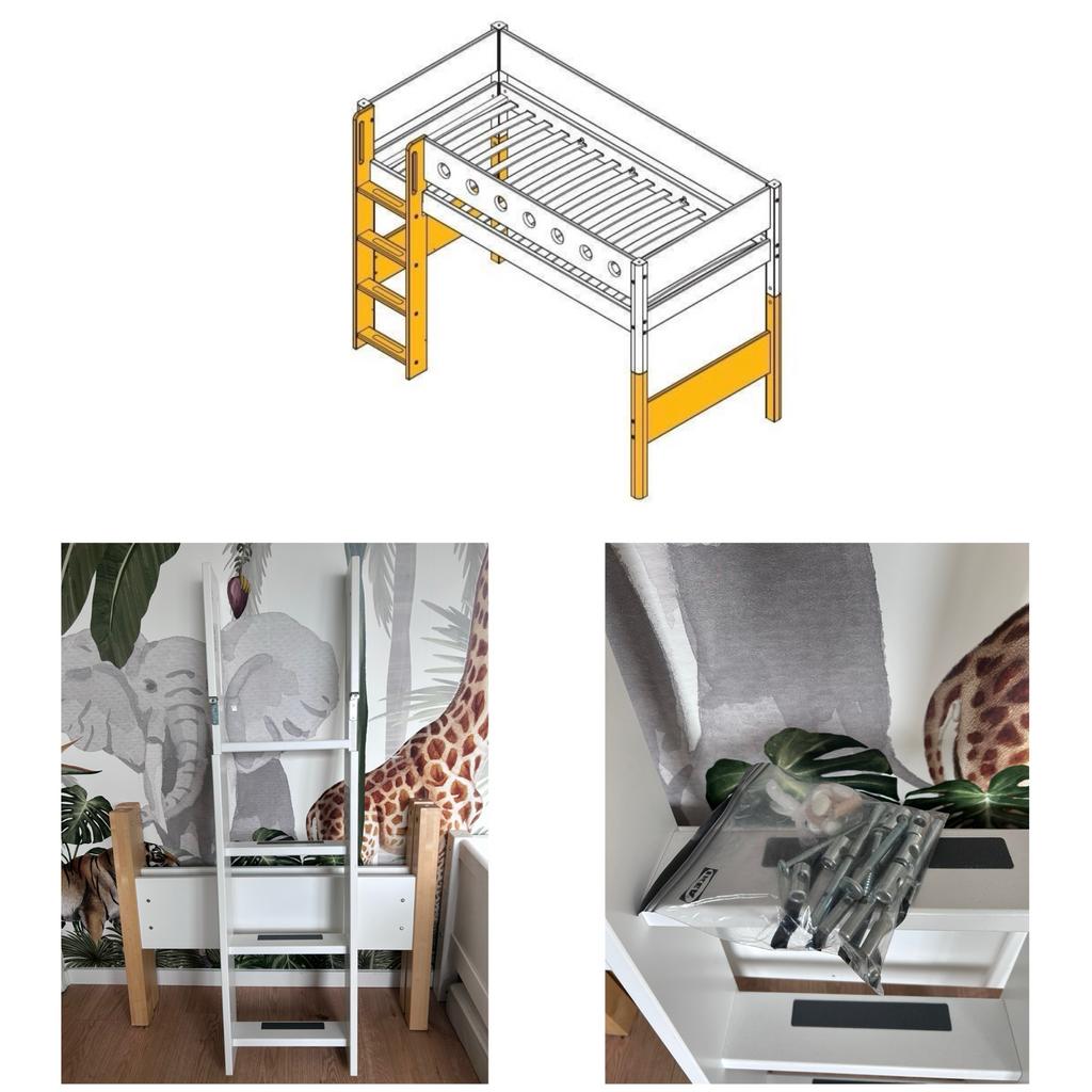 Flexa bed ombouwset naar hoogslaper met trap, Ophalen, Gebruikt, Hoogslaper