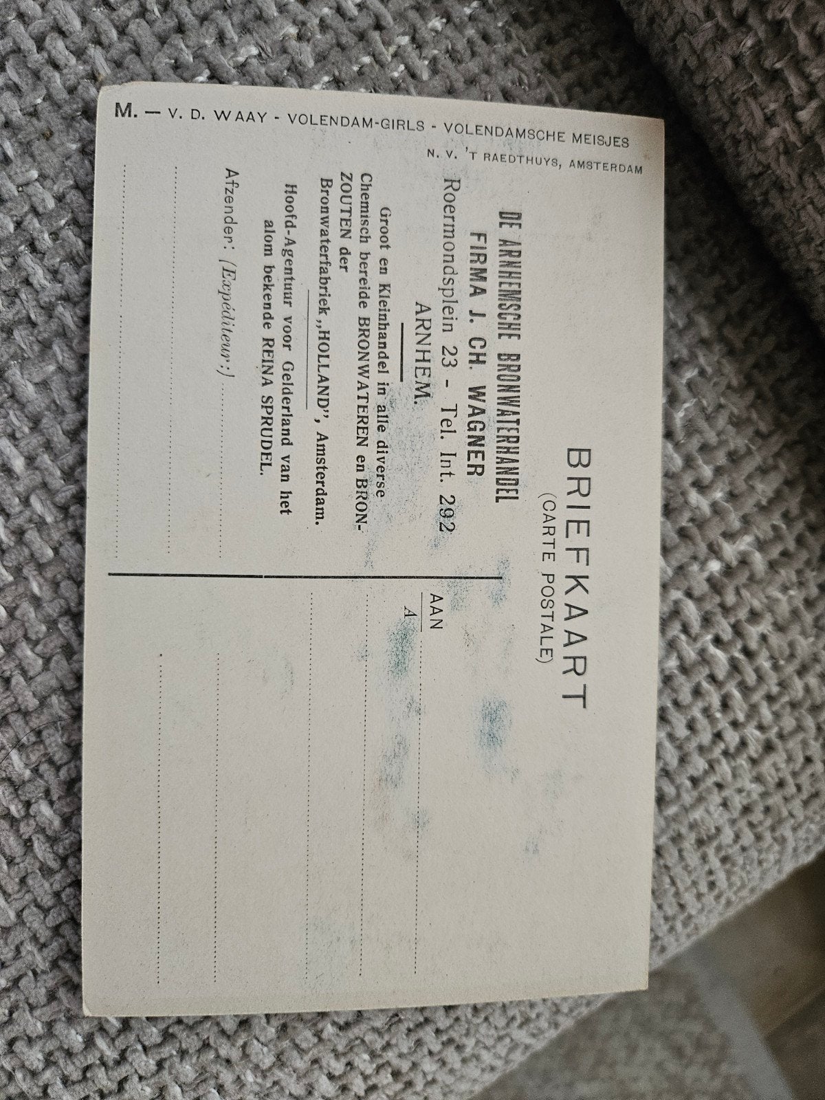 Arnhwm bronwaterhandel firma J.Ch Wagner, Ophalen of Verzenden